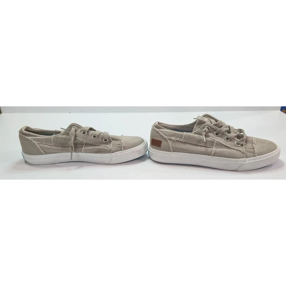 Blowfish Malibu Canvas Sneakers Womens 9 Gray Excellent Distressed Slip On